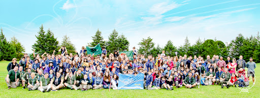 Foto com todos os participantes do AcamGESD (acampamento do grupo) de 2018.